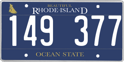 RI license plate 149377