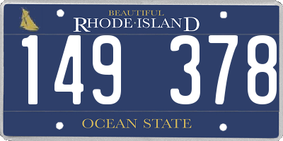 RI license plate 149378