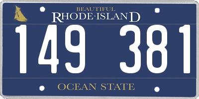 RI license plate 149381