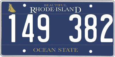 RI license plate 149382