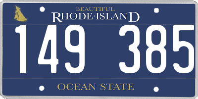 RI license plate 149385