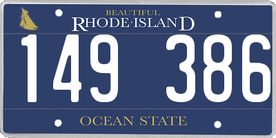 RI license plate 149386