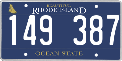 RI license plate 149387
