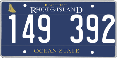 RI license plate 149392
