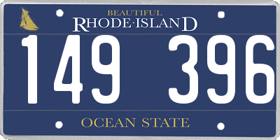 RI license plate 149396