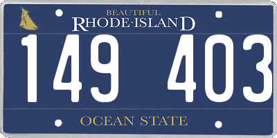 RI license plate 149403