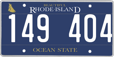 RI license plate 149404