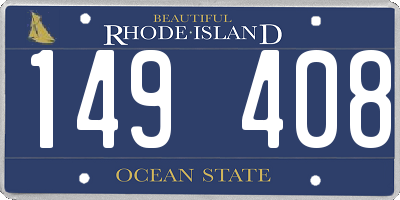 RI license plate 149408