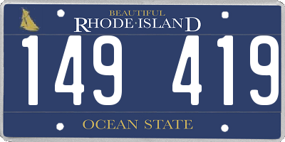 RI license plate 149419