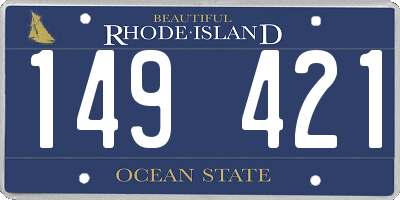 RI license plate 149421