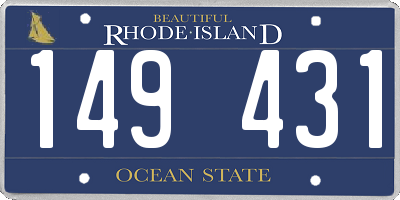 RI license plate 149431