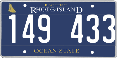 RI license plate 149433