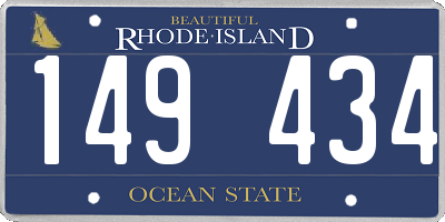 RI license plate 149434