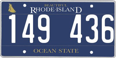 RI license plate 149436