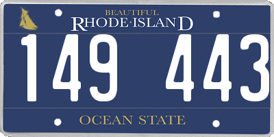 RI license plate 149443