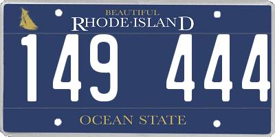 RI license plate 149444