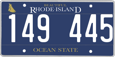 RI license plate 149445