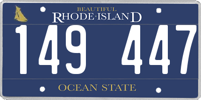 RI license plate 149447