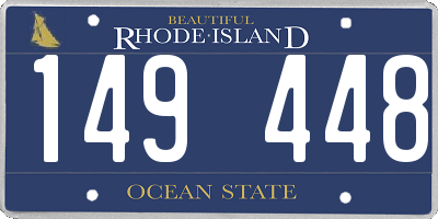RI license plate 149448
