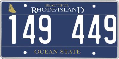 RI license plate 149449