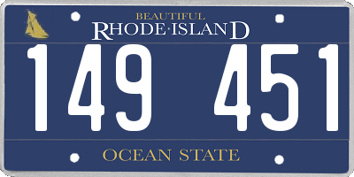 RI license plate 149451