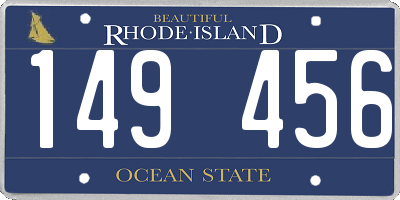 RI license plate 149456