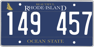 RI license plate 149457