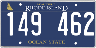 RI license plate 149462