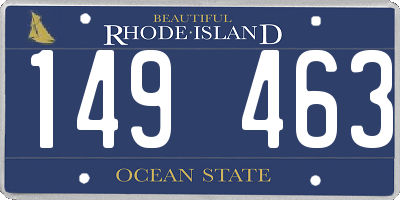 RI license plate 149463