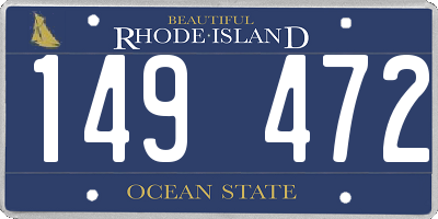 RI license plate 149472