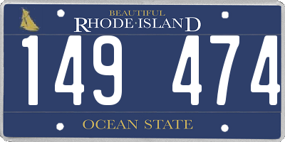 RI license plate 149474