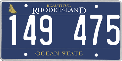 RI license plate 149475