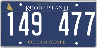 RI license plate 149477