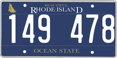 RI license plate 149478