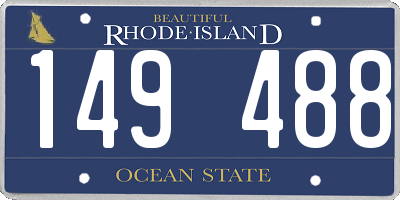 RI license plate 149488