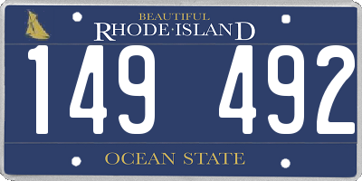 RI license plate 149492