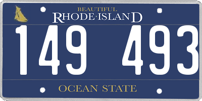 RI license plate 149493