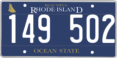 RI license plate 149502
