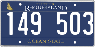 RI license plate 149503