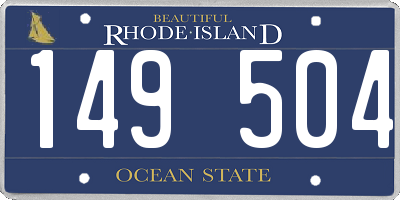 RI license plate 149504