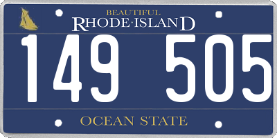 RI license plate 149505