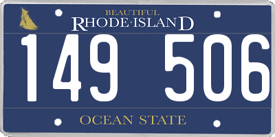 RI license plate 149506