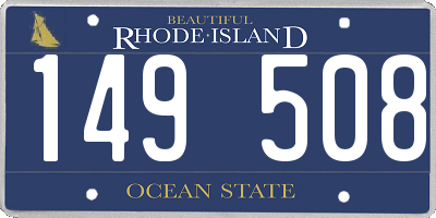 RI license plate 149508