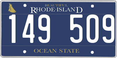 RI license plate 149509