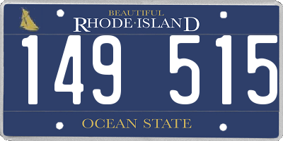 RI license plate 149515
