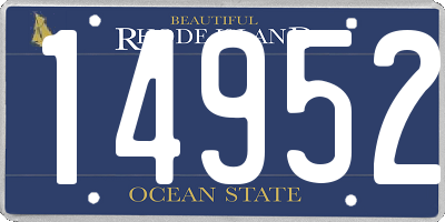 RI license plate 14952