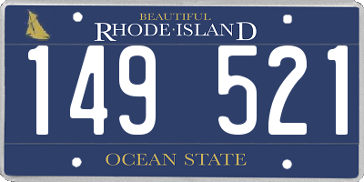 RI license plate 149521