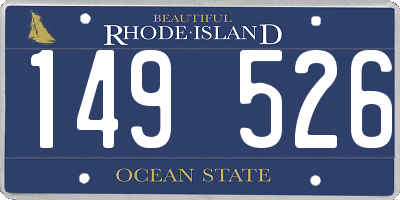 RI license plate 149526