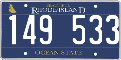 RI license plate 149533