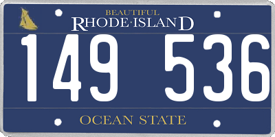RI license plate 149536